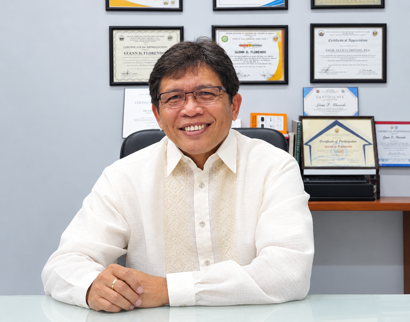 Engr. Glenn D. Florendo, REA, at his office